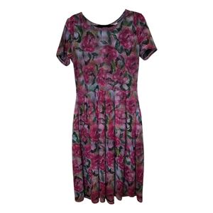 LULAROE Amelia Floral‎ Print Dress - Size Large